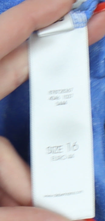 Womens UK Size 16 By Henry Holland Blue Basic T-Shirt