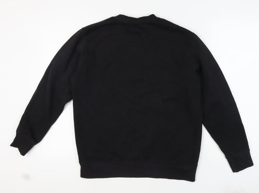 Mens UK Size M Pull&Bear Black Pullover Sweatshirt