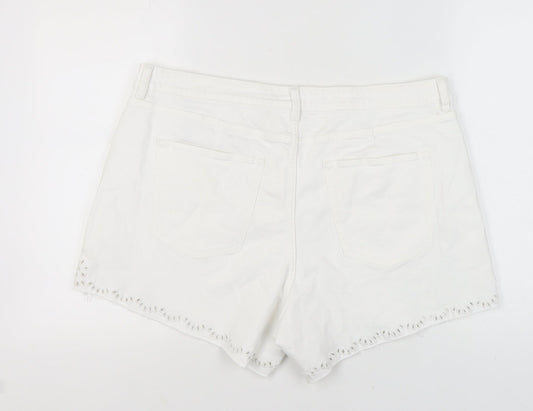 Marks and Spencer Women White Mom Shorts Size 20