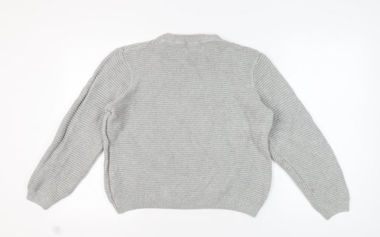 Topman Men's Grey Pullover Jumper, Size L