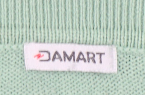 Womens UK Size 14 Damart Green Henley Jumper