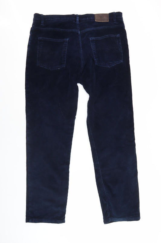 Marks and Spencer Men's Blue Corduroy Trousers 36