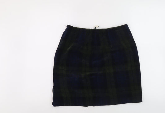 Kaliko Women's Multicoloured Plaid Wool Pencil Skirt Size 16