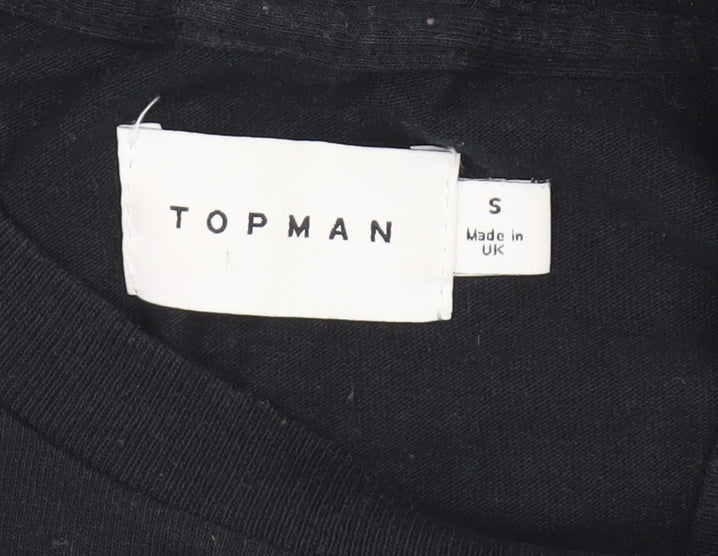 Topman Men's Black Small Space Graphic T-Shirt