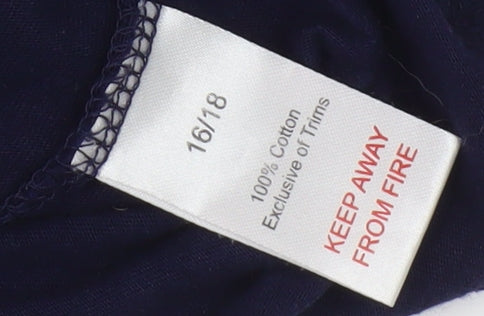 Womens UK Size 16 Studio Blue Basic T-Shirt