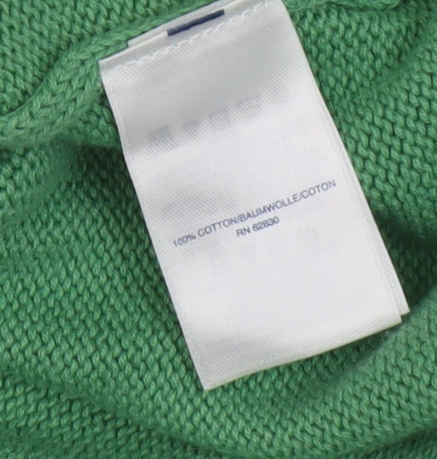 Lands' End Men's Green Cotton Pullover Jumper XL