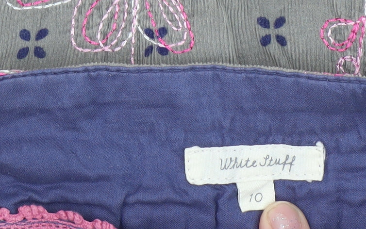 Womens UK Size 10 White Stuff A-Line Chambray Skirt