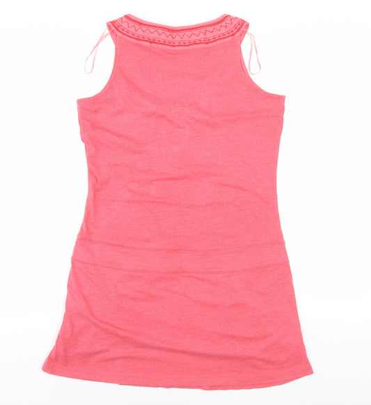 Fat Face Women's Pink Sleeveless V-Neck Dress Size 10
