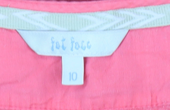 Fat Face Women's Pink Sleeveless V-Neck Dress Size 10