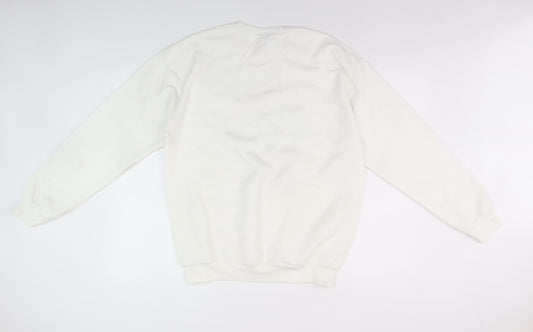 Stranger Things Unisex White Graphic Sweatshirt M