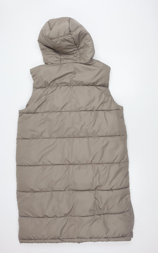 New Look Women's Beige Hooded Puffer Waistcoat - Size 16