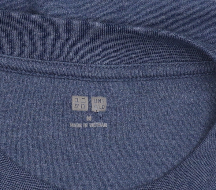 Uniqlo Men's Blue Long Sleeve Crew Neck T-Shirt M
