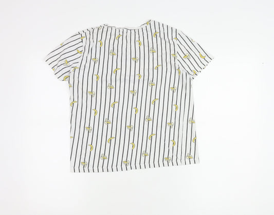 Unisex Adults UK Size S Pull&Bear White Basic T-Shirt