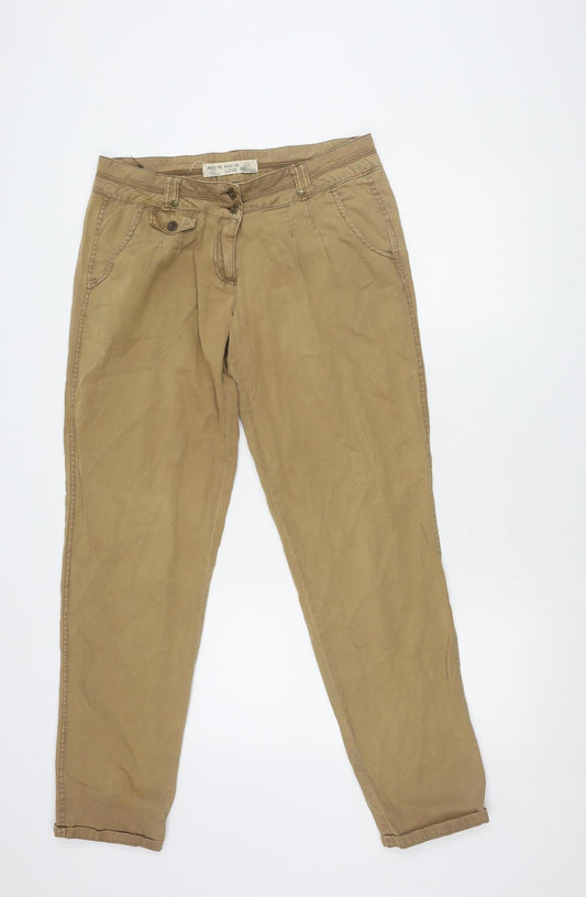 Womens UK Size 12 New Look Regular Fit Brown Trousers