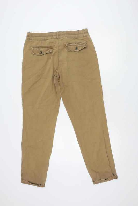 New Look Women's Brown Chino Trousers Size 12 Cotton