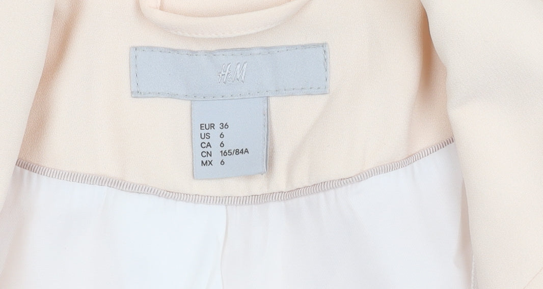 H&M Women Beige Blazer Size 8, Long Sleeve, Regular Fit