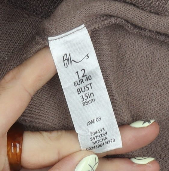 Womens UK Size 12 BHS Brown Pullover Jumper