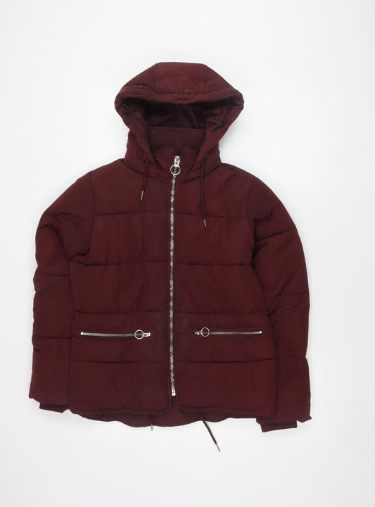 Womens UK Size 6 Topshop Red Puffer Jacket