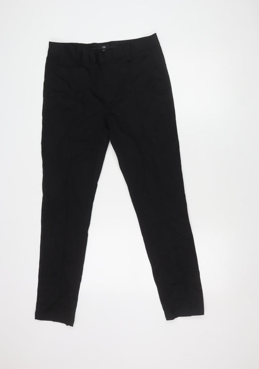 Additional front view of River Island unisex black straight trousers, size 30