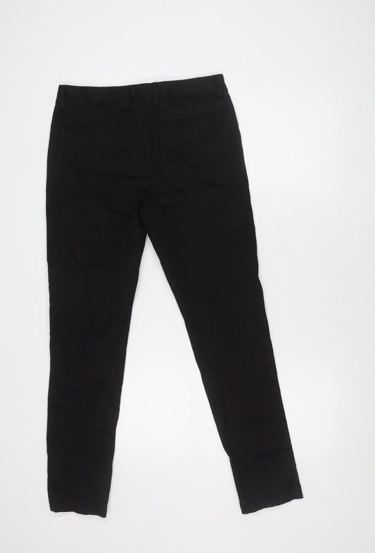 River Island Unisex Black Straight Trousers Size 30
