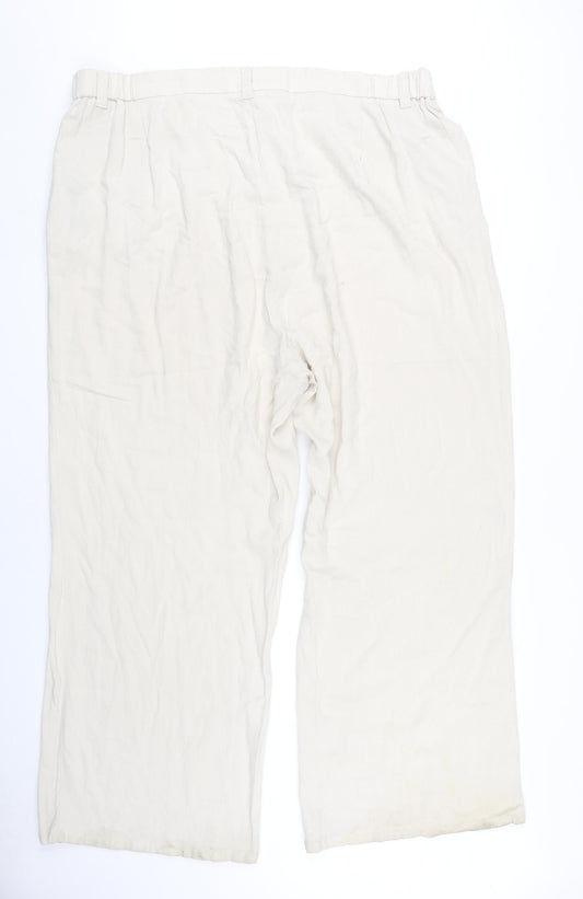 ASOS Design Women's Beige Wide-Leg Trousers Size 22