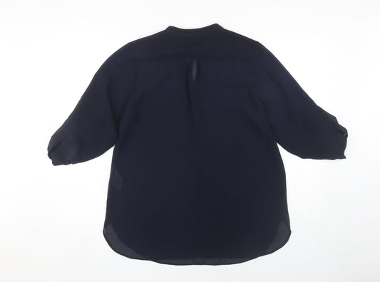 Womens UK Size 12 Dorothy Perkins Blue Basic Blouse