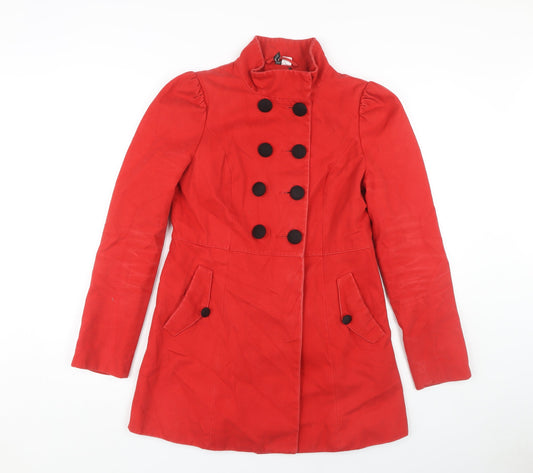 Womens UK Size 12 H&M Red Pea Coat