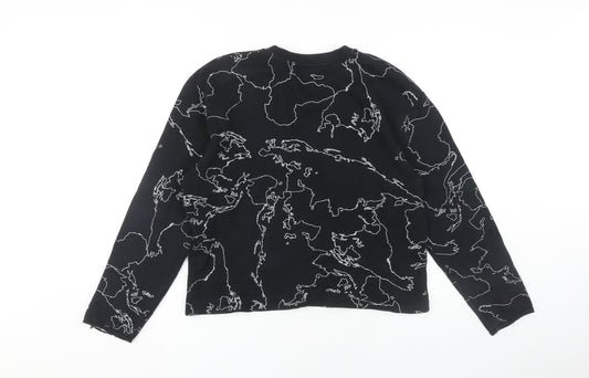 ZARA MAN Black Graphic Print Sweatshirt Med Men