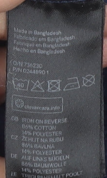 H&M Women's Blue Pullover Sweatshirt, M, Tropical Pattern