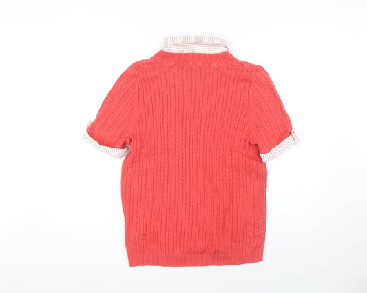 Womens UK Size 16 Maine Red Jersey Sweater