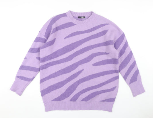 Womens UK Size M Quiz Purple Pullover Jumper