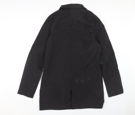 Mens UK Size S Brave Soul Black Overcoat