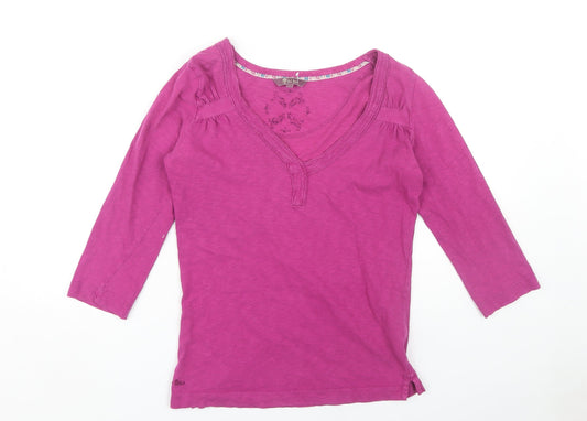 Womens UK Size 10 Fat Face Pink Basic T-Shirt