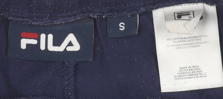 Close-up detail of Fila Women's Blue S Leggings with Logo - Activewear