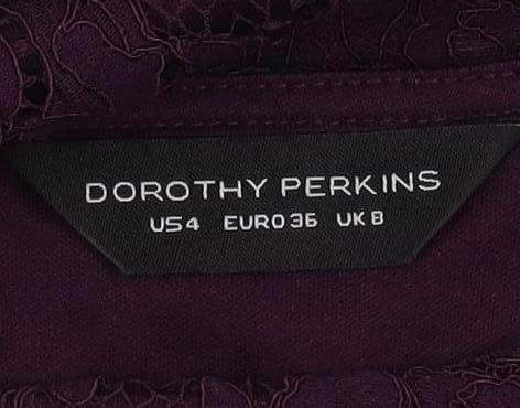 Dorothy Perkins Women's Purple Lace Dress UK 8