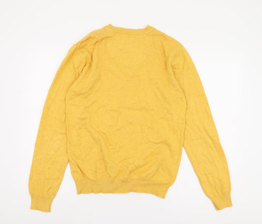 Sandstone Men's Yellow V-Neck Pullover Jumper S