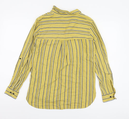 Womens UK Size 10 NEXT Yellow Basic Button-Up