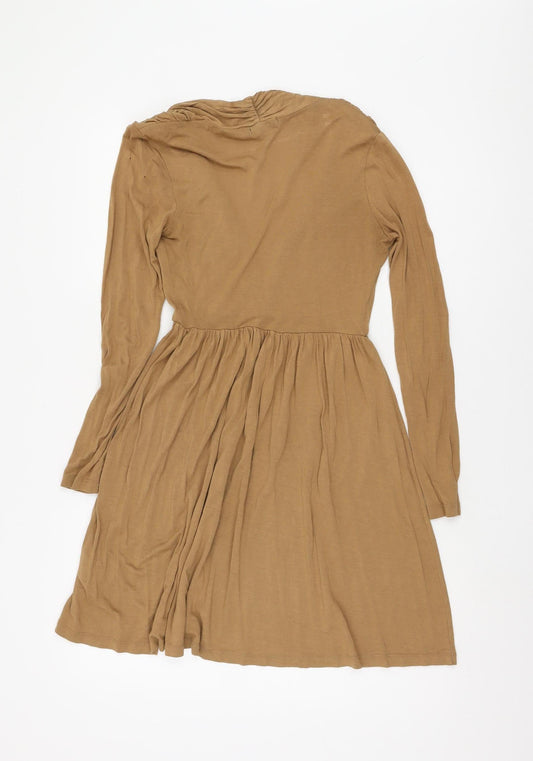 H&M Women's Brown Viscose Dress XS
