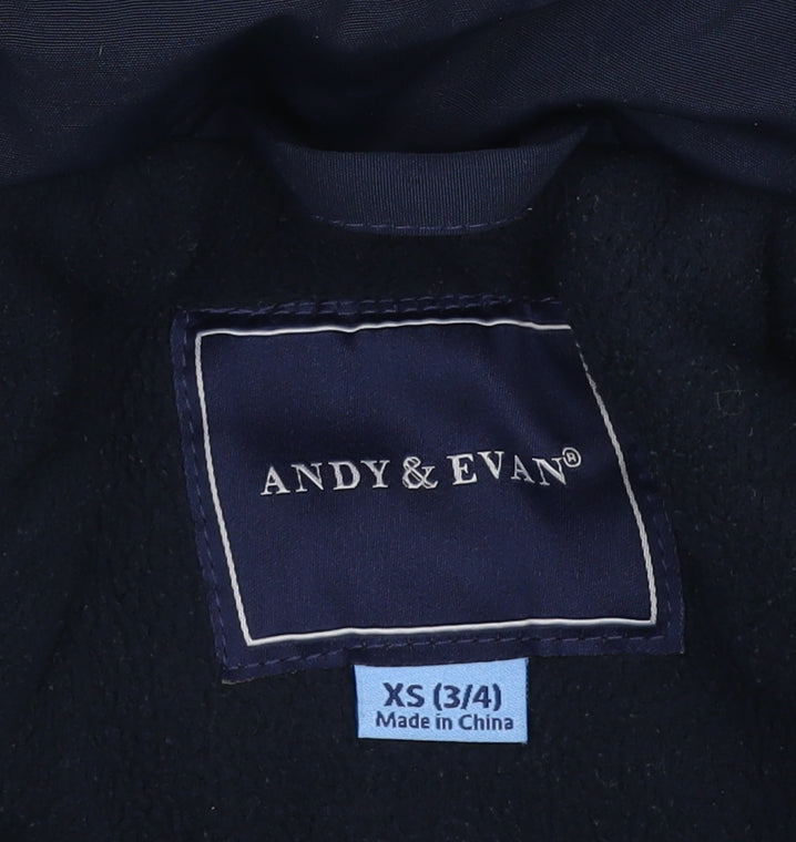 Andy & Evan Boys Blue Parka Jacket XS