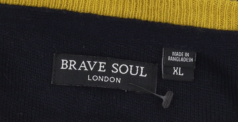 Brave Soul Men's Multicoloured XL Pullover Jumper