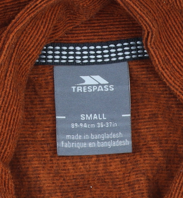 Mens UK Size S Trespass Orange 1/4 Zip Sweatshirt
