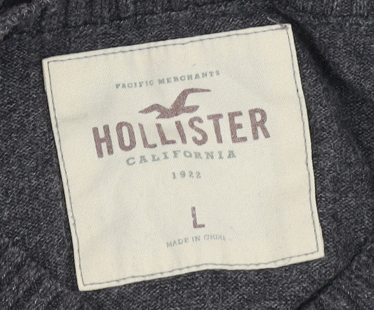 Hollister Men's Grey Crew Neck Pullover Jumper Size L