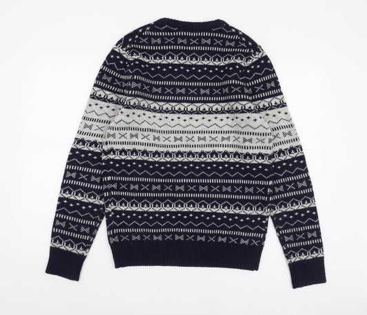 Farah Men's Blue Crew Neck Pullover Jumper M