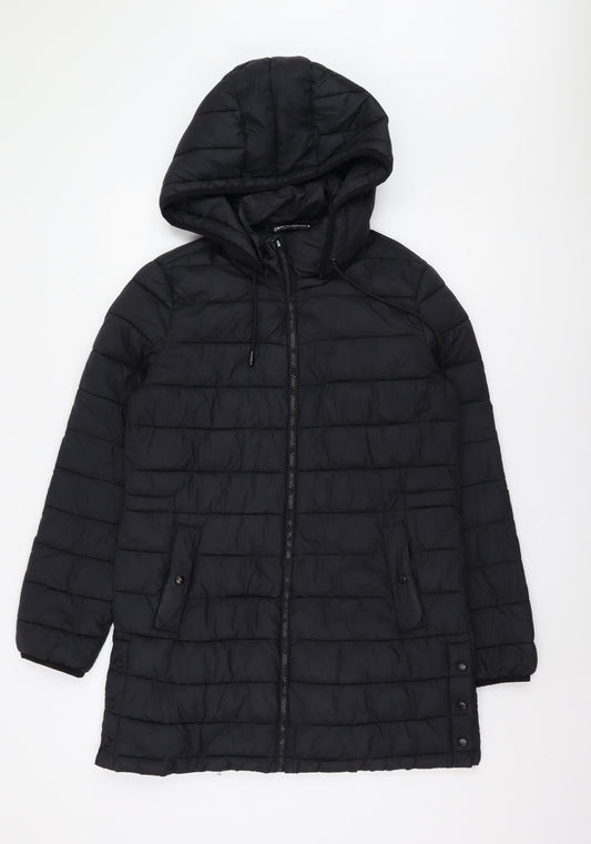 Womens UK Size M Zara Black Puffer Jacket