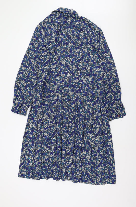Eastex Women's Blue Floral Shift Dress Size 16