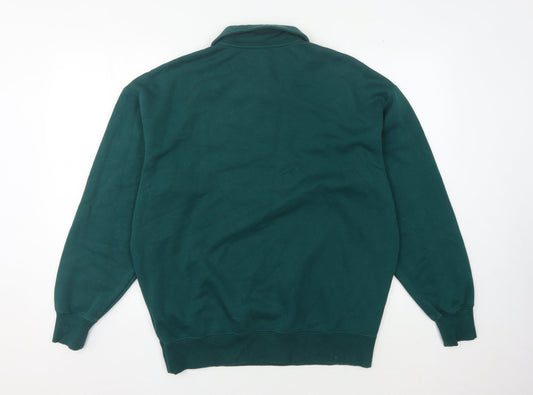 Puma Men's Green Long Sleeve Polo, Size M