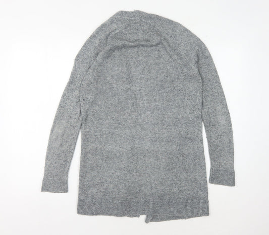 Fat Face Women’s Grey Open Front Cardigan, Size 8, Knit, Long Sleeve