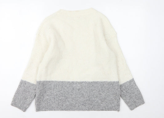 Womens UK Size 10 Fat Face Ivory Pullover Jumper