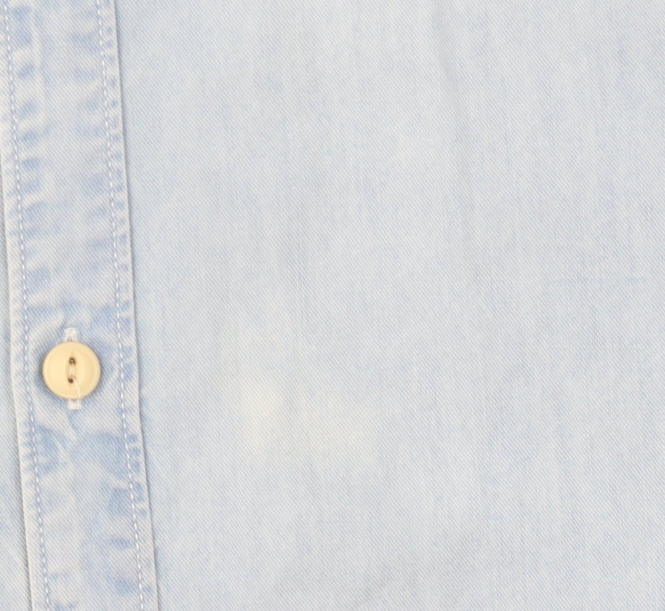 Womens UK Size XS Whistles Blue Basic Button-Up