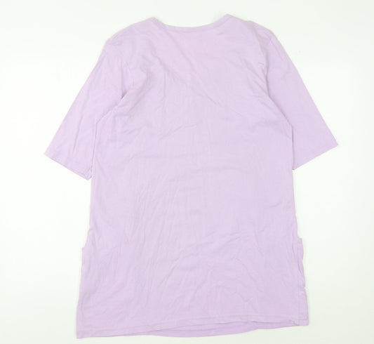 Cotton Traders Women's Purple Top Size 14 Button Accent